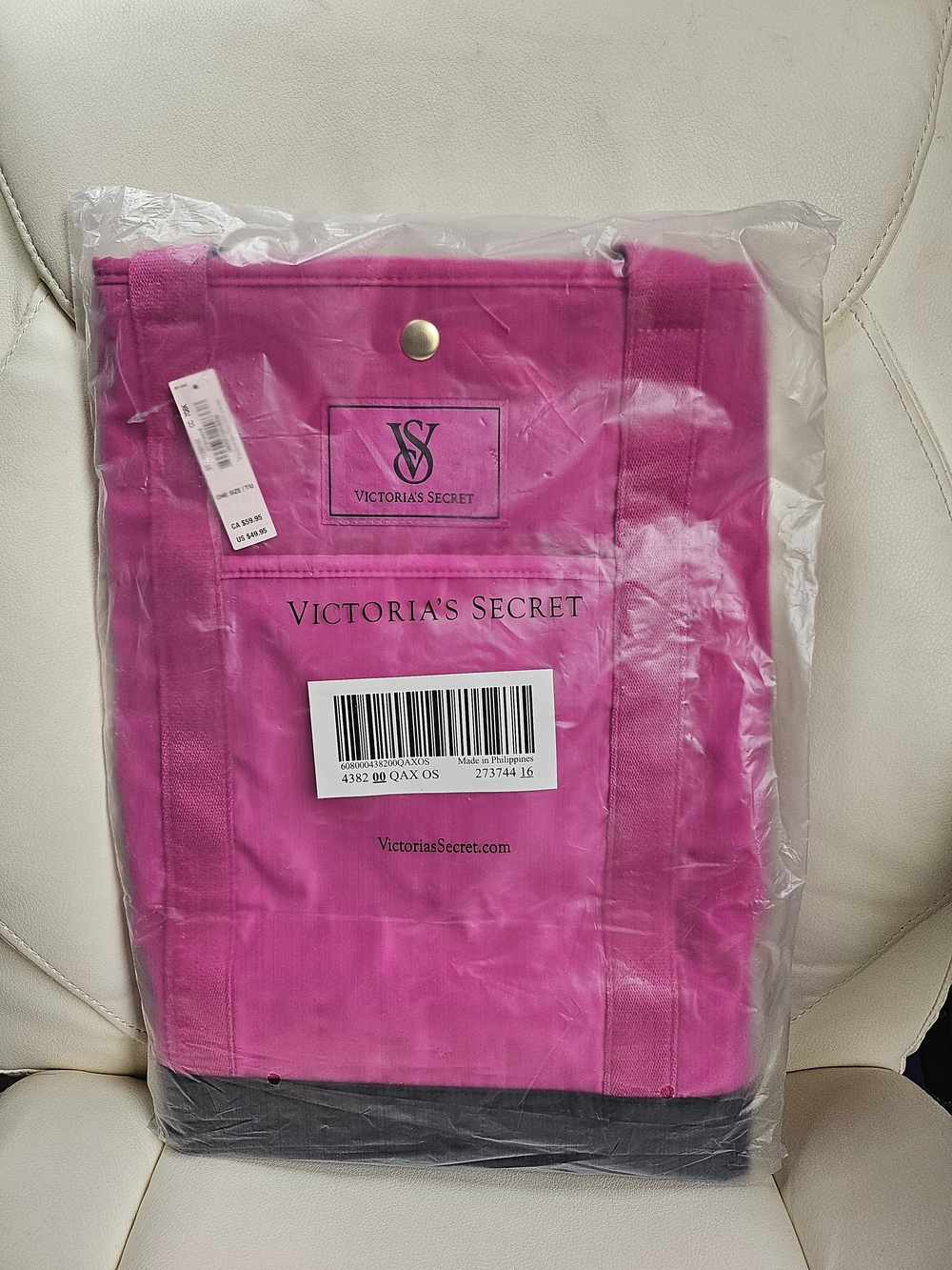 BNWT Victoria's Secret Pink Canvas Tote Bag